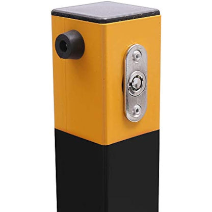 TOPWAY Car Parking Space Lock Bollard, Yellow and Balck Lockable Fold Down Car Parking Barrier Post, Private Car Park Driveway Guard Saver Blocker, Upper Lock, 60cm Height 161892