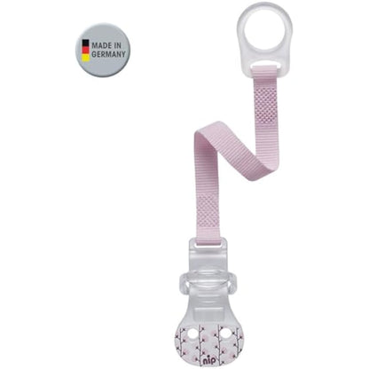 nip Dummy strap with ring, set of 2, girl, comfort closure for all dummies without ring, attachment ring made of flexible silicone, made in Germany.