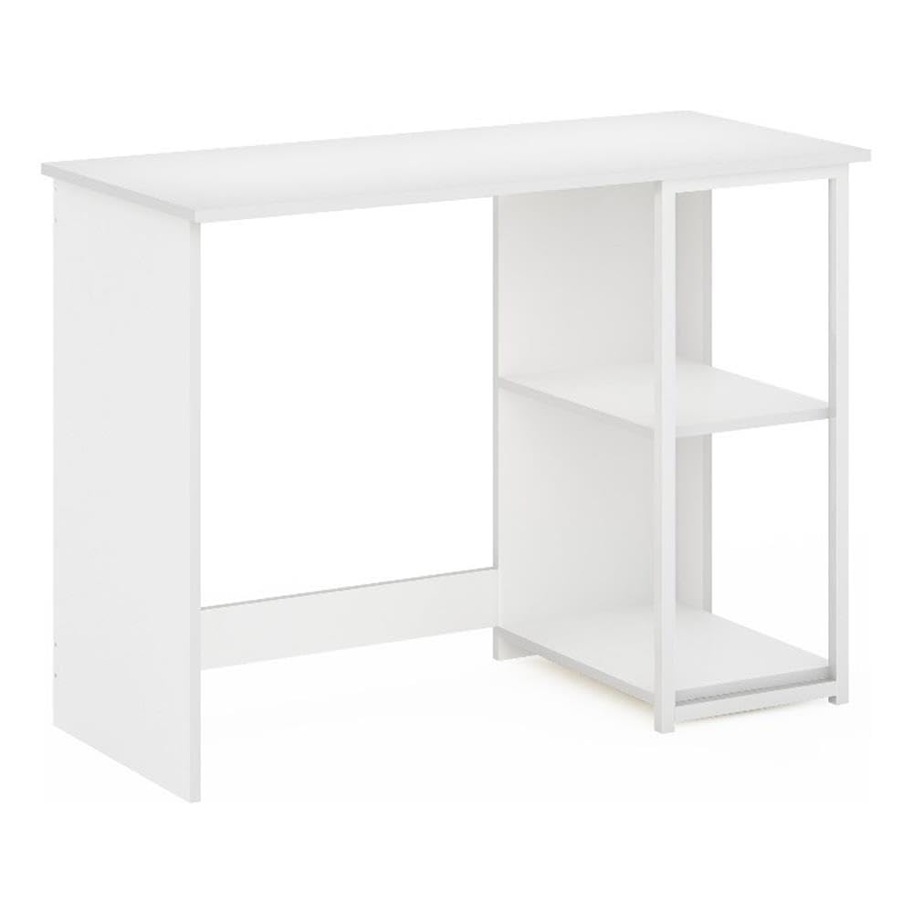 Furinno Computer Desk, Solid White/White, 74.2 D x 101 W x 45 H cm