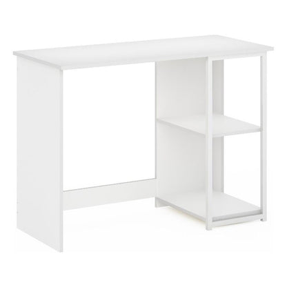 Furinno Computer Desk, Solid White/White, 74.2 D x 101 W x 45 H cm