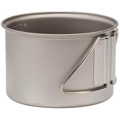 Snow Peak Titanium Mini Solo Combo Cookset, Japanese Titanium, Ultralight and Compact for Camping and Backpacking,Silver,Pot: 10.8 x 13cm, Cup: 10.9 x 7.1cm | Stowed: 11 x 13cm