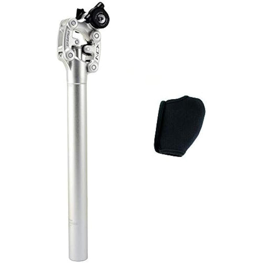 SR Suntour SP12 NCX Suspension Seat Post, Silver, 31.6x400mm, Mountain Bike, Internal Coil w/ Preload Adjust