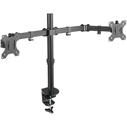 Newstar FPMA-D550DBLACK Full Motion Dual Desk Mount (clamp & grommet) for two 10-27" Monitor Screens, Height Adjustable - Black