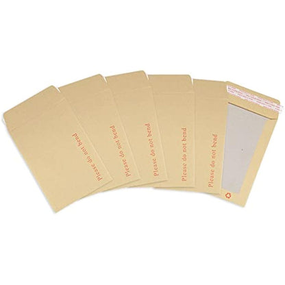Postmaster A5 C5 Do Not Bend Board Back Envelopes 229 x 162 mm Peel Seal 50 Pack, Brown