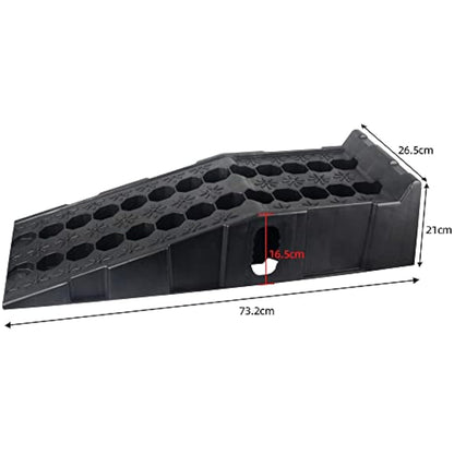 DAYUAN 2 pcs 7 ton Plastic Car Ramps Heavy Duty Garage Ramps for Lifting Automotive Vehicles Workshop Car Service and Repair