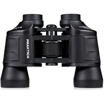 Praktica Falcon 8x40mm Porro Prism Field Black Binoculars - Fully Coated Lenses, Sturdy Construction, Aluminium Chassis, Sharp Clear Image, Bird Watching, Sailing, Hiking, Sightseeing, Astronomy