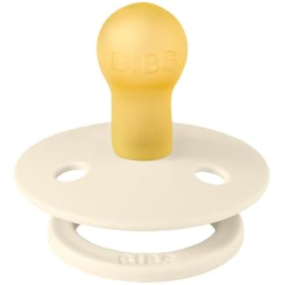 BIBS Colour Soother 2-Pack, BPA Free Dummy Pacifier, Round Nipple. Natural Rubber Latex, Size 1 (0-6 Months), Ivory/Sage