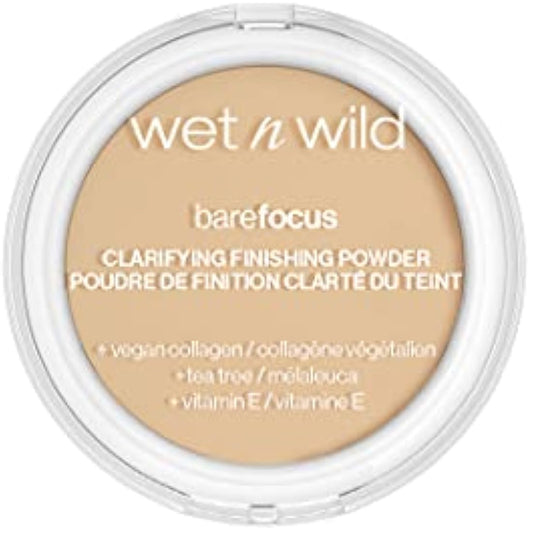 Wet n Wild, Bare Focus, Makeup Clarifying and Finishing Powder, Translucent and Matte for a Flawless Makeup Base, Long-Lasting, with Hyaluronic Acid and Vitamin E, for Light/Medium Skin Tones