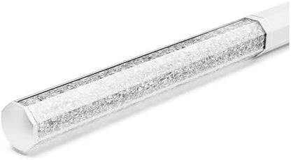 Swarovski Crystalline Ballpoint Pen, White Lacquered Barrel with Eight Crystal Facets and More Than 400 Clear Crystals, from the Crystalline Collection