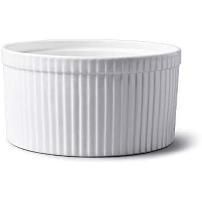 WM Bartleet & Sons 1750 T178 Traditional Porcelain Professional Soufflé Dish, 18cm Diameter, 1.6 LTR Capacity – White