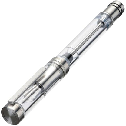 Asvine V200 Titanium Fountain Pen Vacuum Filling, Iridium Extra Fine Nib Clear Transparent Acrylic Smooth Writing Pen Case Set