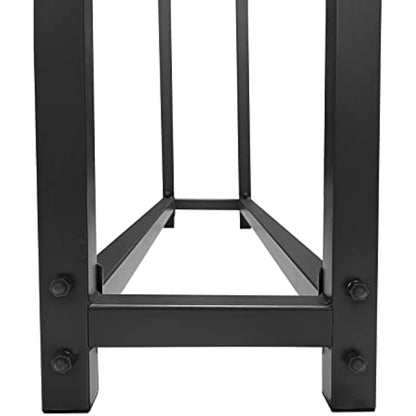 QUICK STAR Metal Firewood Shelving 113 x 25 x 115 cm Garden Firewood Rack Shelter 0.5 m Stacking Aid with Protective Cover Grey