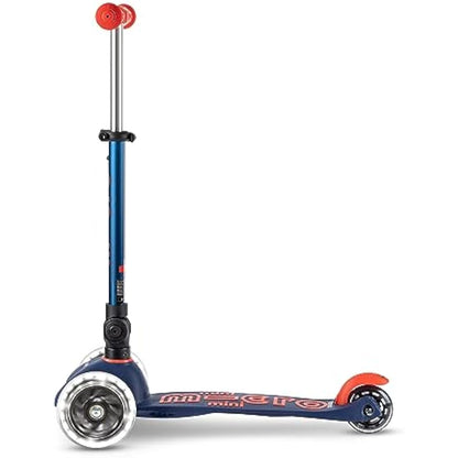Micro Scooters | Mini Micro Deluxe LED Children's Scooter | Handlebar Adjustable & Foldable | Extra Grippy Deck | Weather Tested Stem | Light Up Wheels | Foldable | 2-5yrs | Boys & Girls