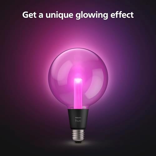 Philips Hue Lightguide G125 Large Globe Smart Bulb, White and Color Light, Bluetooth Compatible, Voice Control with Alexa, Apple Home & Google Assistant