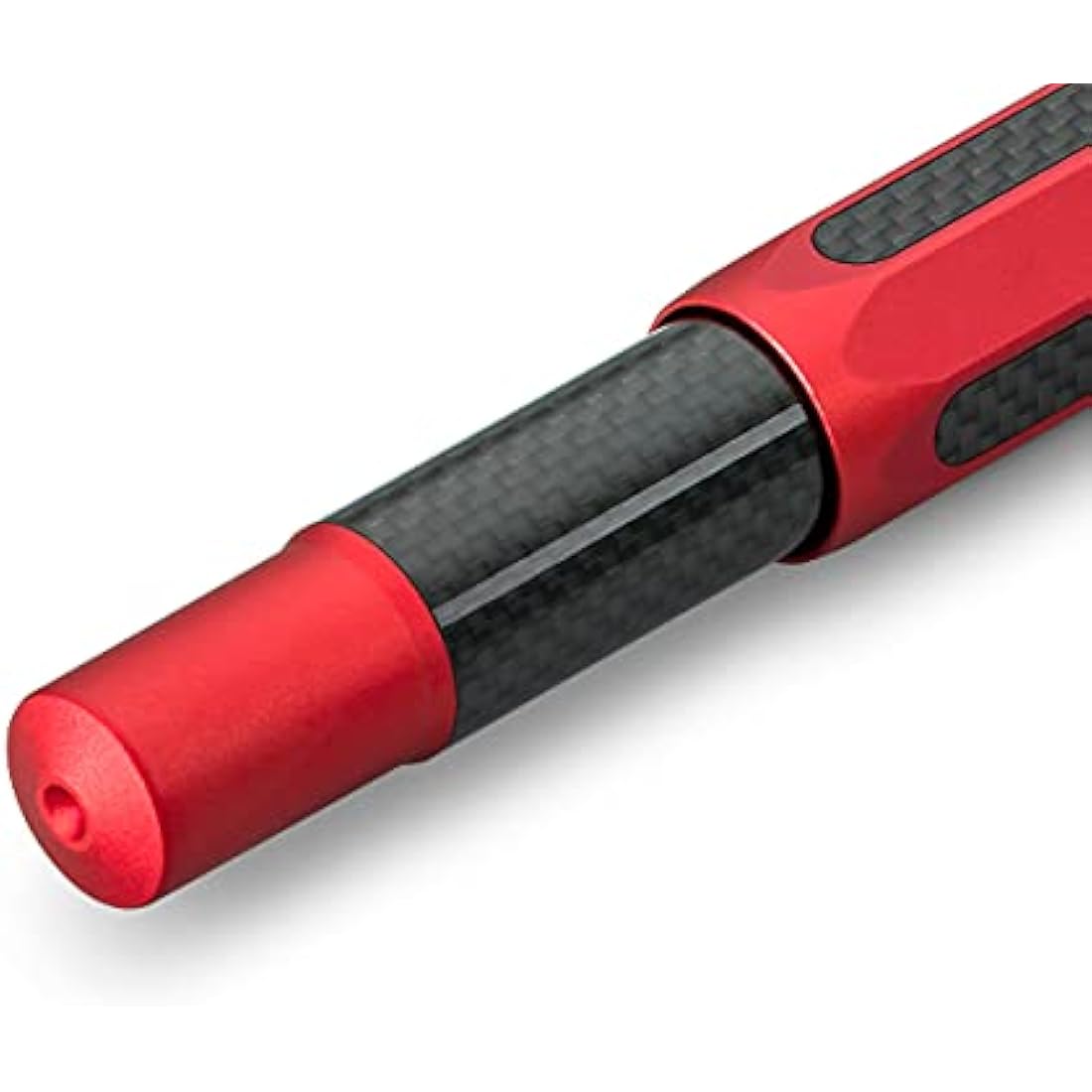 Kaweco AC Sport Fountain Pen Red Aluminium and Carbon I Exclusive Fountain Pen for Ink Cartridges Including Gift Metal Box I Fountain Pen 12.5 cm I Nib Width M (Medium)