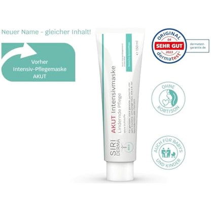 SIRIDERMA Acute Intensive Care Mask | Fragrance | Basic Cream Mask | 150 ml | Vegan Skin Care for Extremely Irritated and Flaking Skin