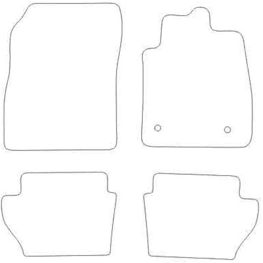 Rubber Car Mats FOR Ford Fiesta MK8 2017+ Luxury Diamond Rubber - Yellow Ribbed Trim [DIAMRUB-2184]