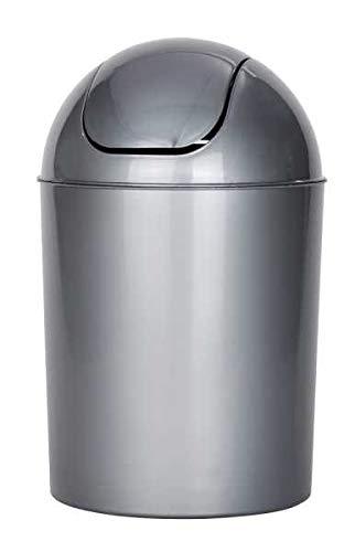 WENKO Swing top bin Economic in grey, PP, 20 x 20 x 30 cm