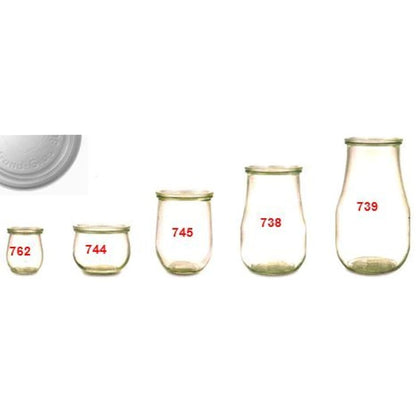 SET OF SIX 580ml Tulip Weck Jars. German Made Classic Design. Model 744