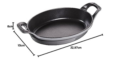 STAUB Oval Roasting Dish, 21 cm, Graphite Grey