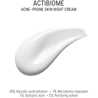 Dermaceutic Activabiome - Prone Skin Night Cream with Glycolic Acid Solution, Microbiota Regulator, Salicylic Acid and Purifying Active - 40 ml