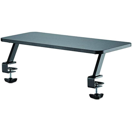 Monitor Riser Stand - Clamp-on Monitor Shelf for Desk - Extra Wide 25.6" (65 cm) For up to 34" Monitors - Black (MNRISERCLMP)