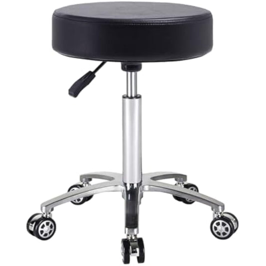 Antlu Massage Stool Chair on Wheels for Beauty Kitchen Salon Home Office, Adjustable High Rolling Swivel Stool (Black)