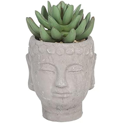 Sleepdown Halo Green Leaf Buddha Pot Artificial Faux Plant for Home Office Bathroom Decor Indoor Decoration Aesthetics, Small