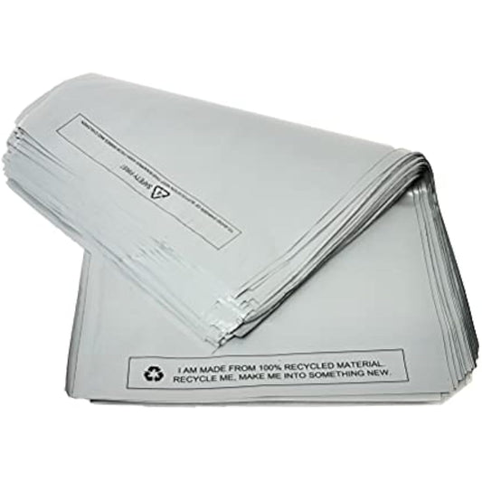 100 x Grey Mailing Bags Strong Self Seal Postage Bags - 12 x 16 (305 x 405 mm) – 100% Waterproof Recyclable Made of Polythene Durable Parcel Shipping Bags