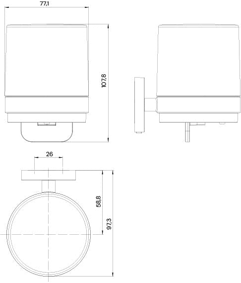 emco Round Soap Dispenser with One-Handed Operation for Wall Mounting for Screwing or Gluing Wall Soap Dispenser for Soap in Matt White