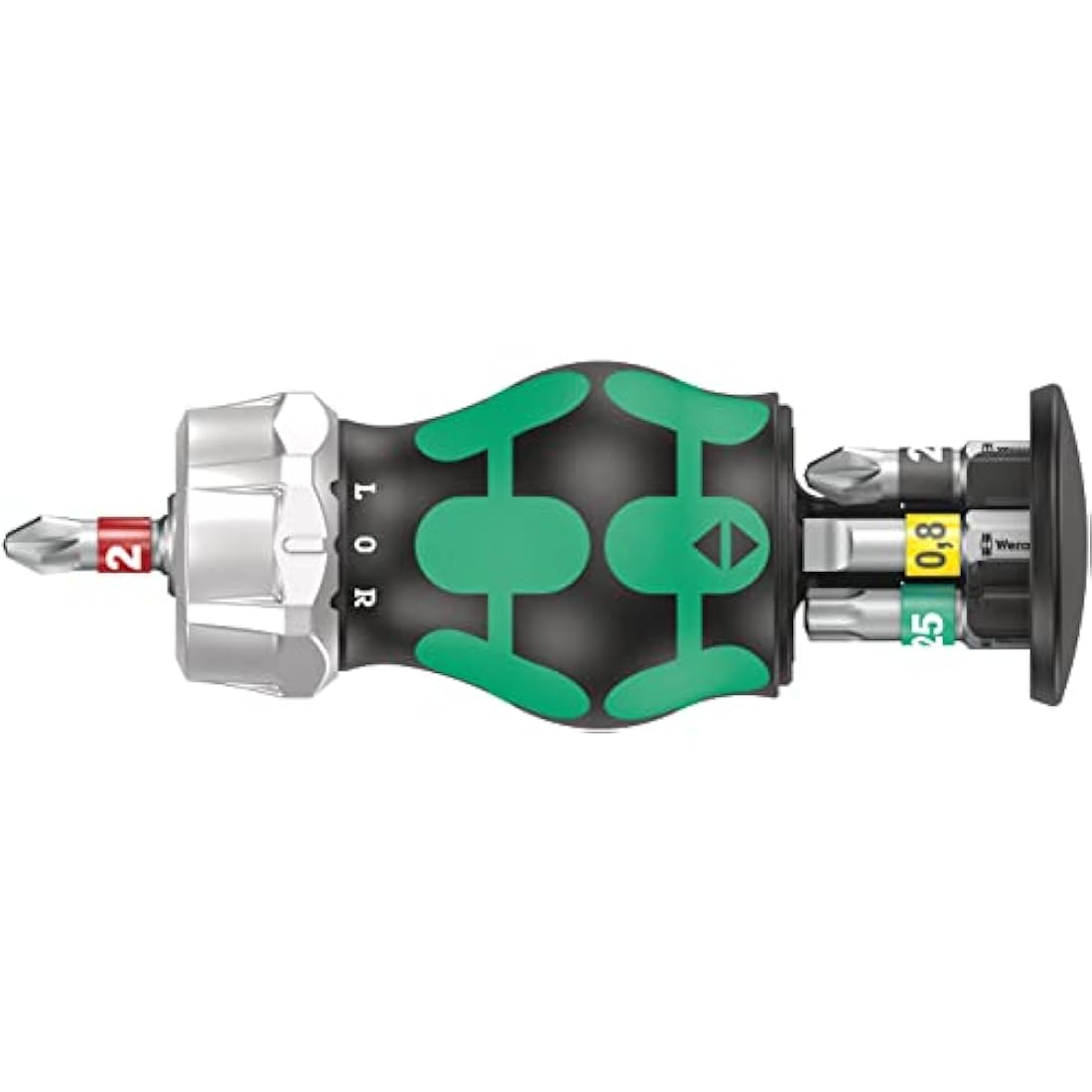 Wera 05008883001 Kraftform Kompakt Stubby Magazine RA 1, Stubby Ratchet Screwdriver with Bit Magazine, 6 Pieces
