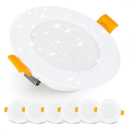 EMOS LED Downlights for Ceiling, 5W/500 Lumens, Cold White 6000K | IP54 Waterproof LED Spot Lights for Bathroom etc. | Set of 6 Recessed LED Ceiling