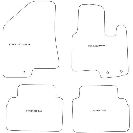 Car Mats FOR Hyundai IX35 2009-2015 Black Carpet - Grey Ribbed Trim - Black Rectangle Heel Pad [SAPP-1261]