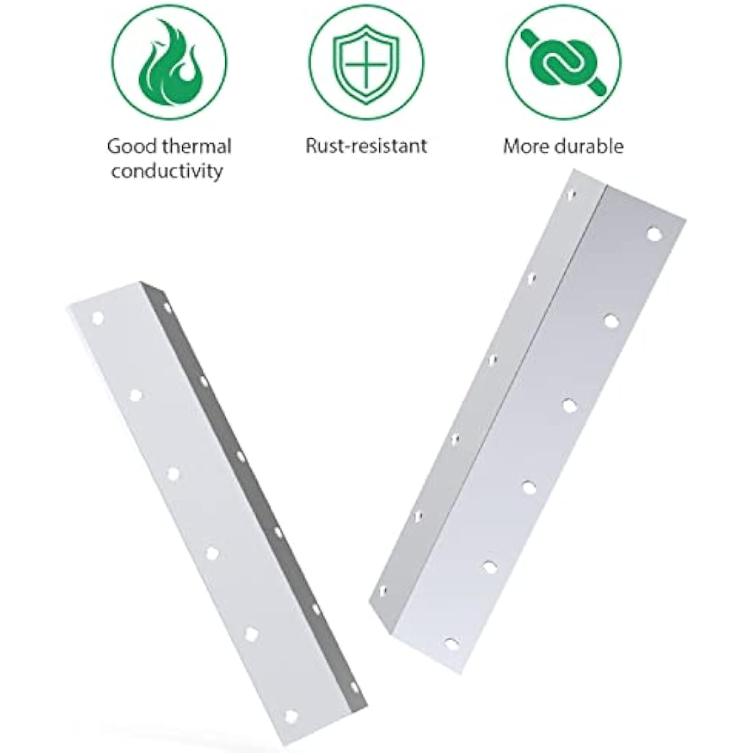 WELL GRILL 4-Pack Stainless Steel Heat Plates BBQ Flavorizer Bar Replacement Parts for Outback Spectrum 3-burner Spares, Spectrum 3-burner Flatbed, Apollo MS-4461, THG3302P, THG3302S, Blooma