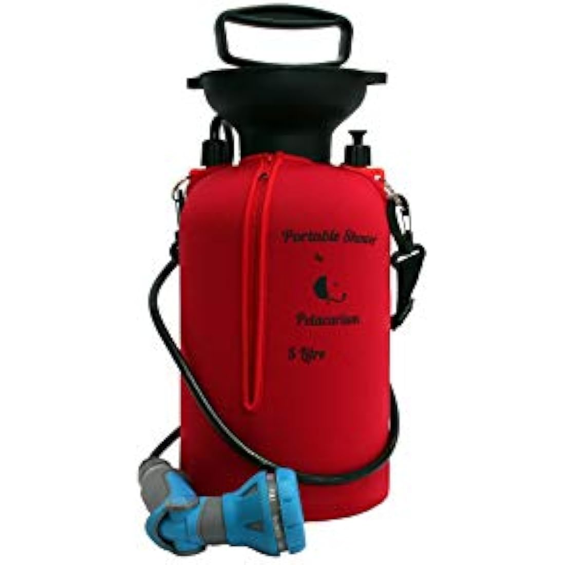 Petacarium Insulated Portable Shower (5 Litre, Red) for Dogs, Camping, Paddleboarding, Muddy Walks