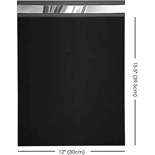 Switory Medium Parcel Bags Plastic Mailing Bags 12x16In (30.5x39.5cm) 100pc Black Postal Bags for Clothes Shipping Bags Package Bags for Posting Clothes Posting Bags Postage Bag