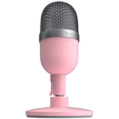 Razer Seiren Mini - USB Condenser Microphone for Streaming (Compact with Supercardioid Polar Pattern, Tiltable Stand, Integrated Shock Absorber) Quartz Pink