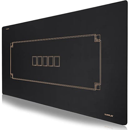 SLOWPLAY Godel 180x90 cm Texas Hold'em Poker Layout | Portable Poker Table Top, Extra Water Repellent, Noise Reduction, and Premium Carrying Bag for Games Everywhere (Black and Champagne Gold)