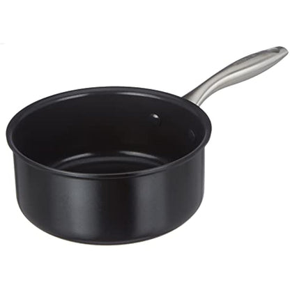 GreenPan Lima Midnight Hard Anodized Healthy Ceramic Non-Stick, 5-Piece Set, Includes Frying Pan, Saucepan, & Nylon and Slotted Turner, PFAS-Free, Induction Suitable, Oven Safe, Black