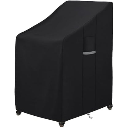 Dokon Garden Stacking Chair Covers Waterproof Heavy Duty Oxford Fabric Garden Chair Covers with Air Vents Windproof Anti-UV Patio Stackable Chairs Cover, Outdoor Chairs Cover 65x75x80/120cm