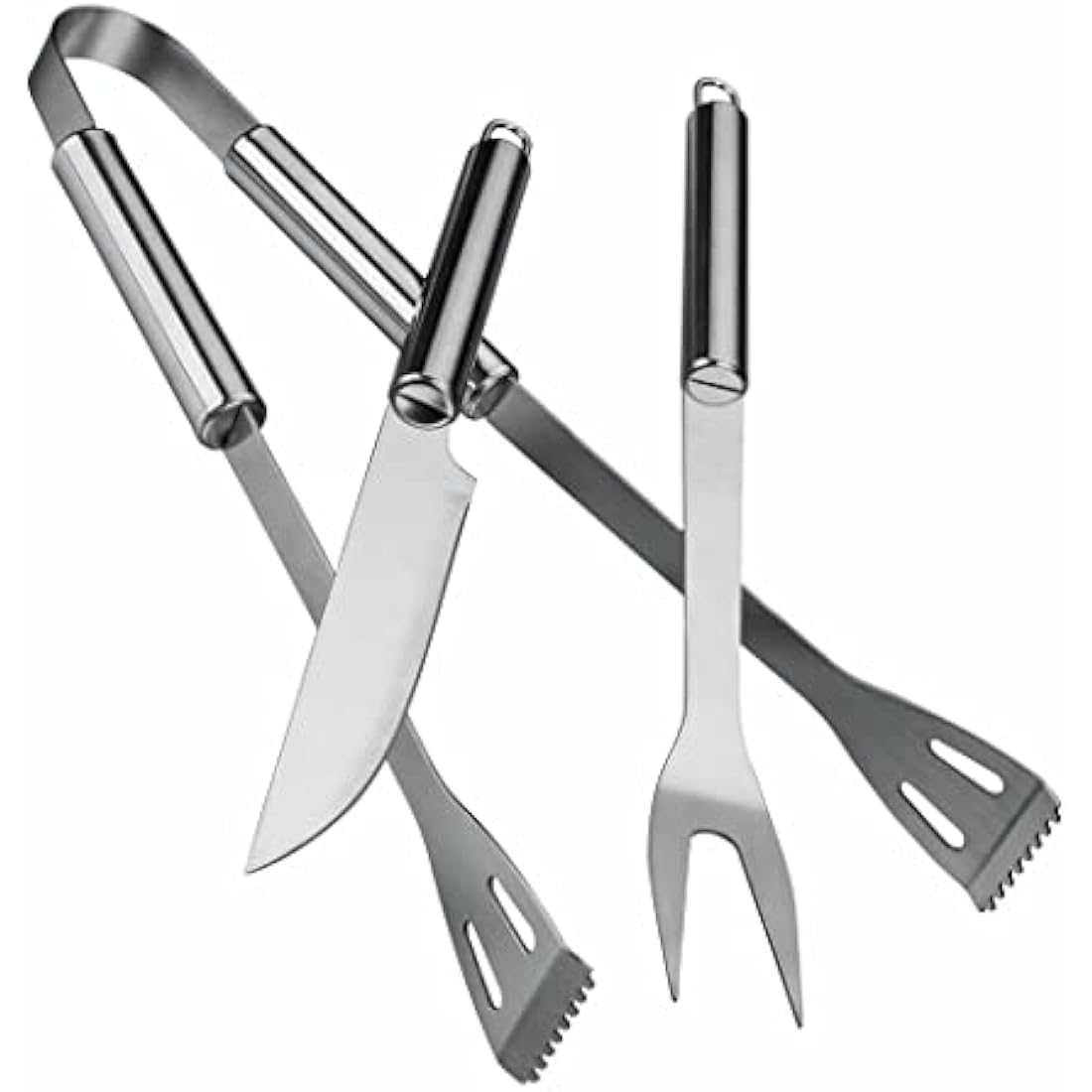 QMQ Utensil BBQ Barbecue Tool Set 5 Pieces Stainless Steel Grill Accessories with Carry Case – Complete Tool Kit with Tongs Spatula Meat Fork and Basting Brush