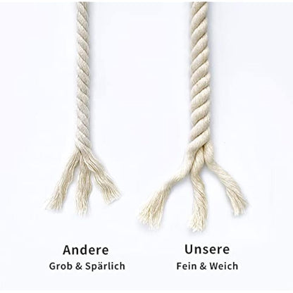 Cotton Rope Thick Rope White Rope Noose Soft Rope 10mm Decking Rope For Garden Macrame Plant Hanger Kit (10M)