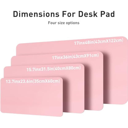 Aothia Leather Desk Pad Protector,Mouse Pad,Office Desk Mat, Non-Slip PU Leather Desk Blotter,Laptop Desk Pad,Waterproof Desk Writing Pad for Office and Home (80cm x 40cm, Fairy Pink)