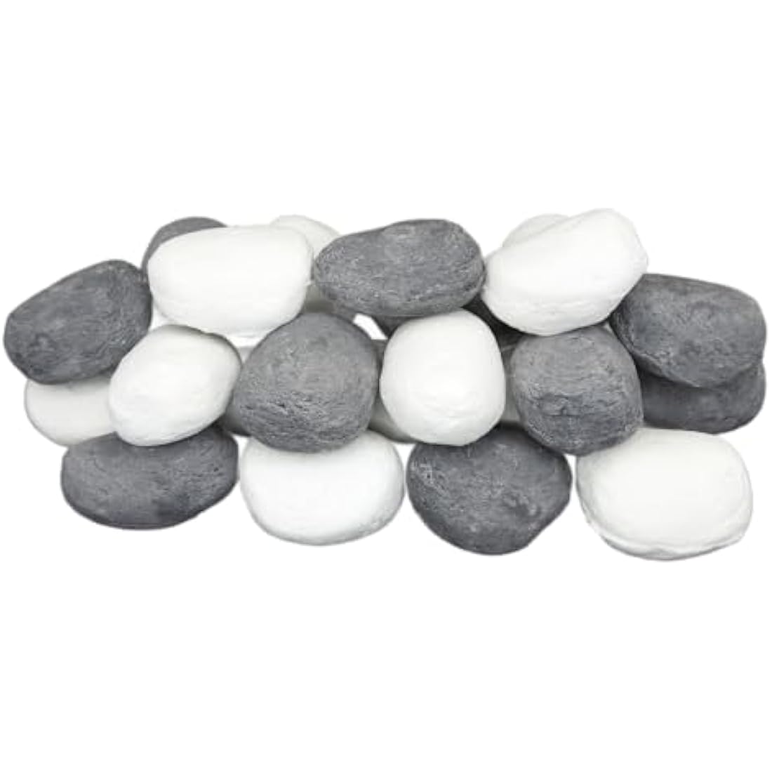 The Stove Wizard 15 Grey & White Gas Fire Replacement Pebbles For LPG Electric and Bio Ethanol Fires