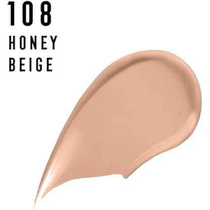 Max Factor Lasting Performance Liquid Foundation, 108 Honey Beige, Full Coverage, Flawless and Radiant Finish, Lightweight Formula, Smudge Resistant, Non Pore-Clogging, Fragrance Free, 35ml
