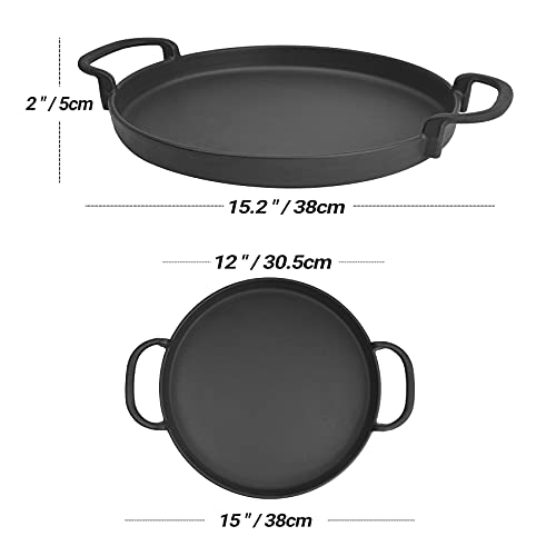 Onlyfire Round Cast Iron Griddle Grill Pan for Weber 7421 Gourmet BBQ System, Replacement for 57CM Weber Charcoal Kettle Grills