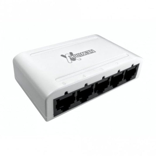 rhinocables - Ethernet Network Switch Box | 5 Port Hub for Seamless Connectivity | Ideal for Home & Office Networks | Supports CAT 5/6 | Includes