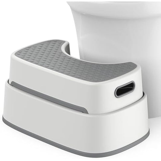MR.SIGA Toilet Stool Squat Adult, Bathroom Stool Heavy Duty, Anti Slip Toilet Step for Bathroom, Toddler Step for Kids