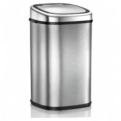Tower T80901 Stainless Steel Kitchen Bin with Sensor Lid, Automatic Soft-Close, Manual Override, 58 Litre, Silver