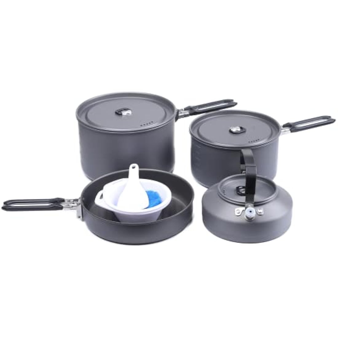 Fire-Maple Feast 4 Camping Cookware Set | Outdoor Cooking kit with Pot Kettle Pan Bowls and Spatula | Kitchen Utensils for 4 to 5 People Backpacking Trekking Hiking Fishing Picnic